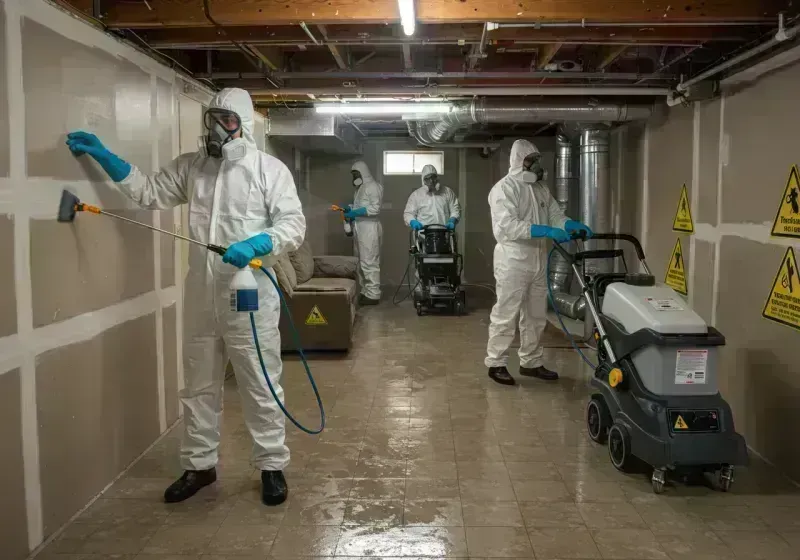 Basement Moisture Removal and Structural Drying process in Ladue, MO